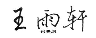駱恆光王雨軒行書個性簽名怎么寫