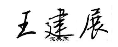 王正良王建展行書個性簽名怎么寫