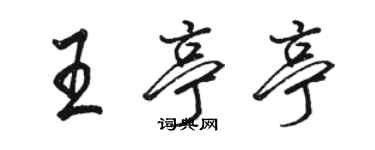 駱恆光王亭亭行書個性簽名怎么寫