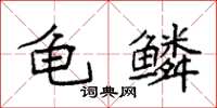 袁強龜鱗楷書怎么寫