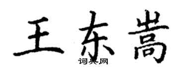 丁謙王東嵩楷書個性簽名怎么寫