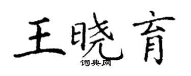 丁謙王曉育楷書個性簽名怎么寫