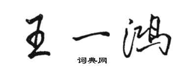 駱恆光王一鴻行書個性簽名怎么寫