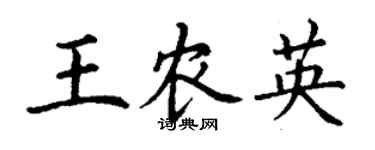 丁謙王農英楷書個性簽名怎么寫