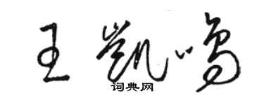 駱恆光王凱鳴草書個性簽名怎么寫