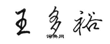 駱恆光王多裕行書個性簽名怎么寫