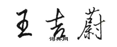 駱恆光王吉蔚行書個性簽名怎么寫