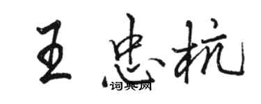 駱恆光王忠杭行書個性簽名怎么寫