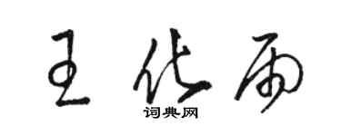 駱恆光王化雨草書個性簽名怎么寫