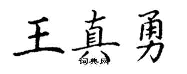 丁謙王真勇楷書個性簽名怎么寫