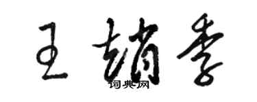 駱恆光王趙季草書個性簽名怎么寫