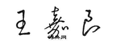 駱恆光王嘉良草書個性簽名怎么寫