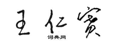 駱恆光王仁賽草書個性簽名怎么寫