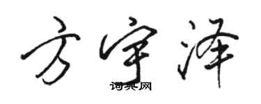 駱恆光方宇澤行書個性簽名怎么寫