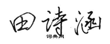 駱恆光田詩涵行書個性簽名怎么寫