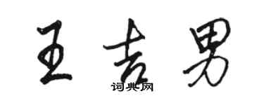 駱恆光王吉男行書個性簽名怎么寫