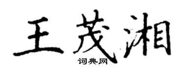 丁謙王茂湘楷書個性簽名怎么寫