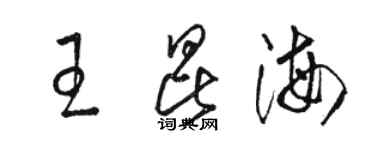 駱恆光王昆海草書個性簽名怎么寫