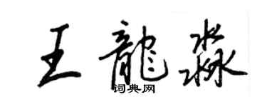 王正良王龍淼行書個性簽名怎么寫