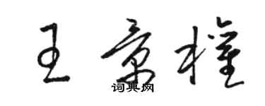 駱恆光王景權草書個性簽名怎么寫