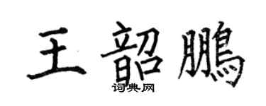 何伯昌王韶鵬楷書個性簽名怎么寫