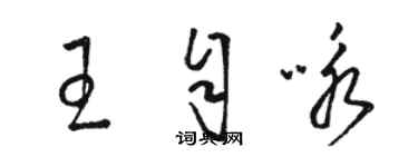 駱恆光王自詠草書個性簽名怎么寫