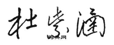 駱恆光杜紫涵草書個性簽名怎么寫