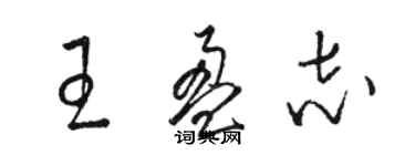 駱恆光王盈志草書個性簽名怎么寫