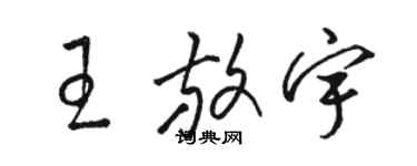 駱恆光王放宇草書個性簽名怎么寫