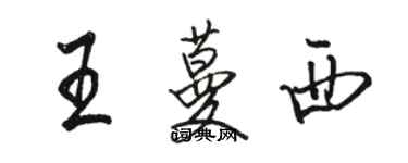 駱恆光王蔓西行書個性簽名怎么寫