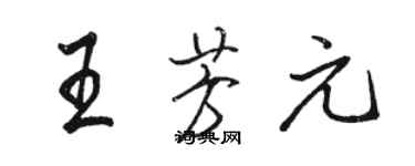 駱恆光王芳元行書個性簽名怎么寫