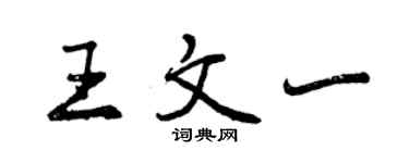 曾慶福王文一行書個性簽名怎么寫