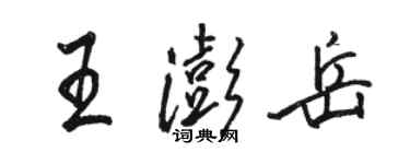 駱恆光王澎岳行書個性簽名怎么寫