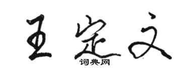 駱恆光王定文行書個性簽名怎么寫