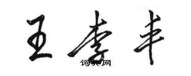 駱恆光王李豐行書個性簽名怎么寫