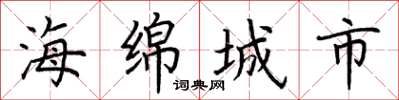 荊霄鵬海綿城市楷書怎么寫
