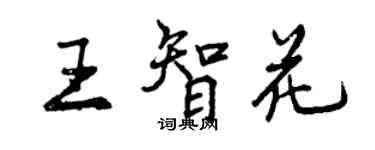 曾慶福王智花行書個性簽名怎么寫