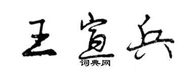 曾慶福王宣兵行書個性簽名怎么寫