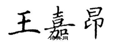 丁謙王嘉昂楷書個性簽名怎么寫