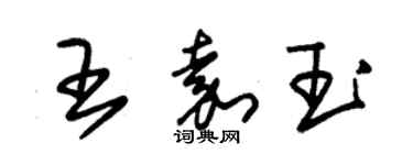 朱錫榮王嘉玉草書個性簽名怎么寫