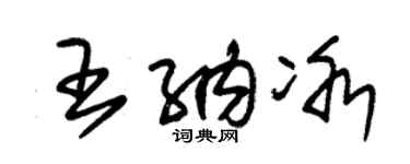 朱錫榮王納冰草書個性簽名怎么寫