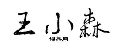 曾慶福王小森行書個性簽名怎么寫
