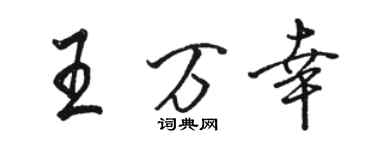 駱恆光王萬幸行書個性簽名怎么寫