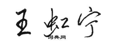 駱恆光王虹寧行書個性簽名怎么寫