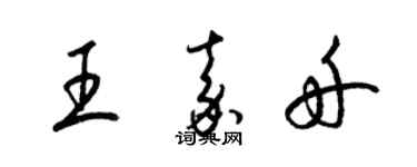 梁錦英王嘉舟草書個性簽名怎么寫