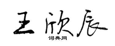 曾慶福王欣辰行書個性簽名怎么寫