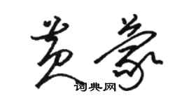 駱恆光黃蒙草書個性簽名怎么寫