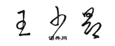 駱恆光王少昂草書個性簽名怎么寫