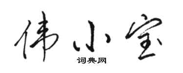 駱恆光偉小寶行書個性簽名怎么寫