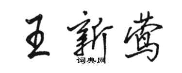 駱恆光王新鶯行書個性簽名怎么寫